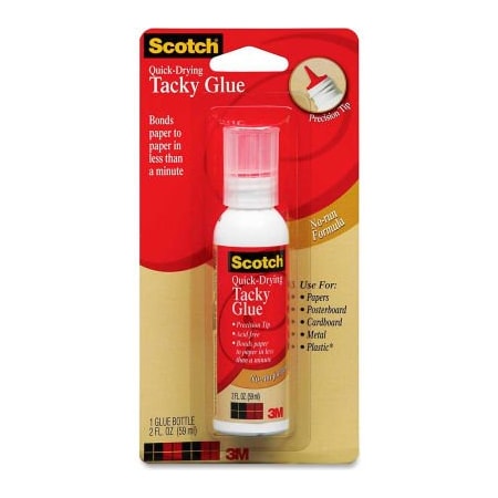 3M Quick Dry Tacky Glue, Non-Toxic, 2 oz, Clear 6052